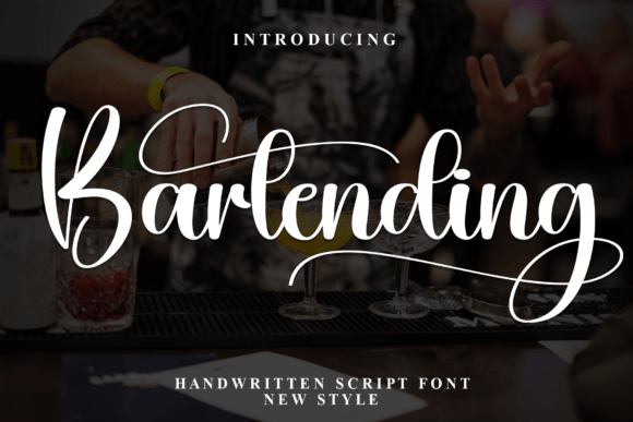 Bartending Script Font for Handmade Brands